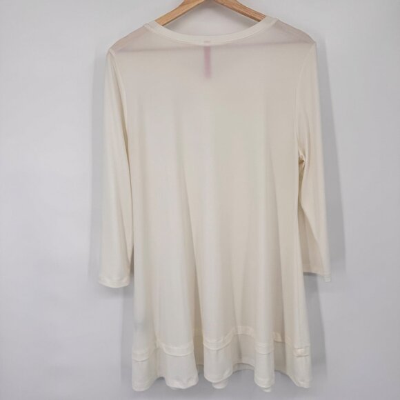 Ic By Connie K Cream Tunic Top size large womens Polyester/Spandex - Picture 8 of 11
